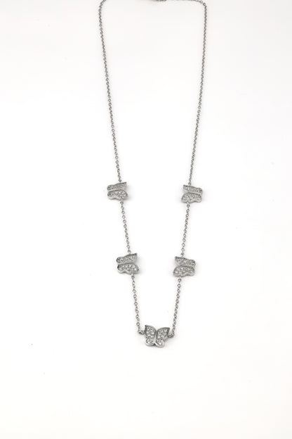 Silver Butterfly Chain Necklace