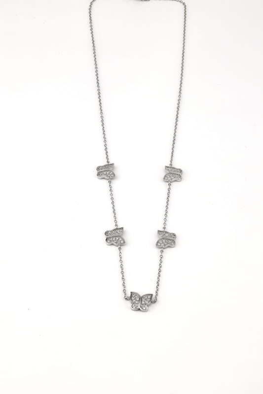 Silver Butterfly Chain Necklace