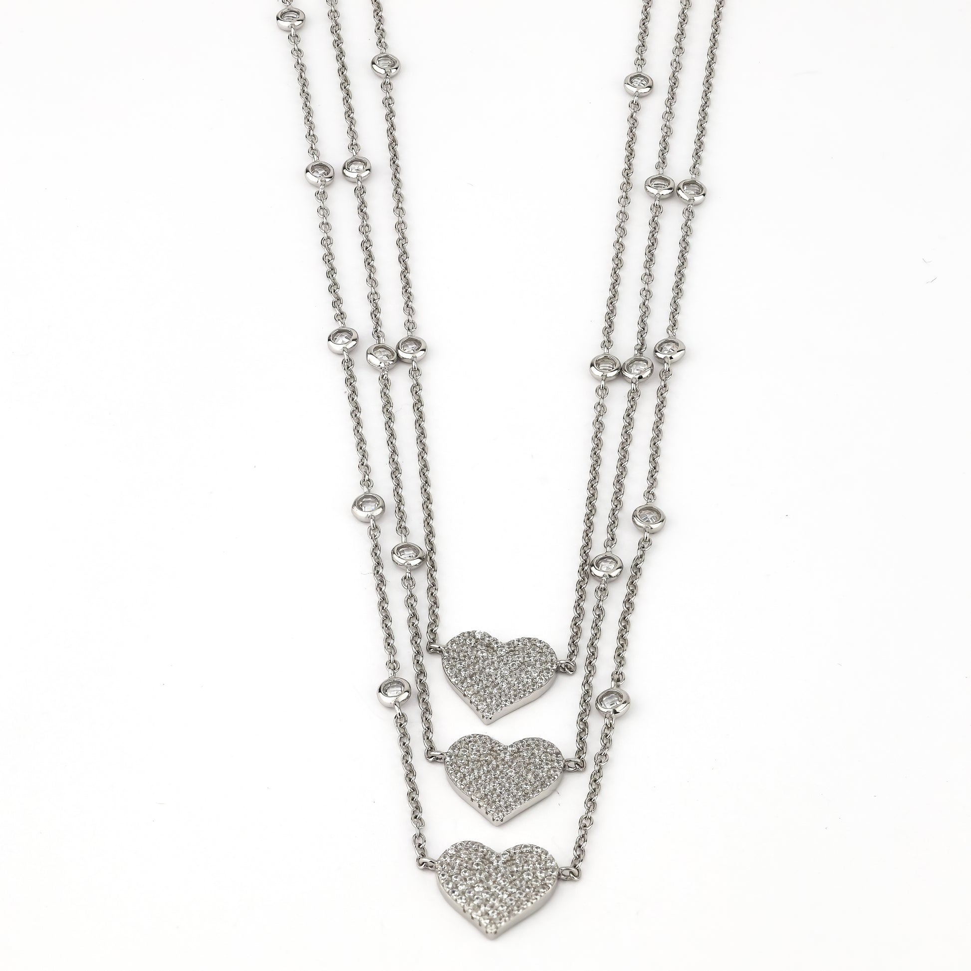 Multi Layer Heart Pendant  Chain