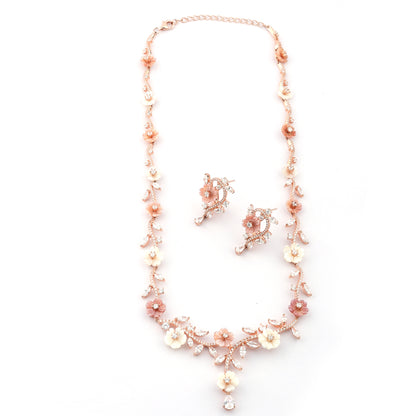 Beautiful Mother of Pearl Marquise Diamond Necklace