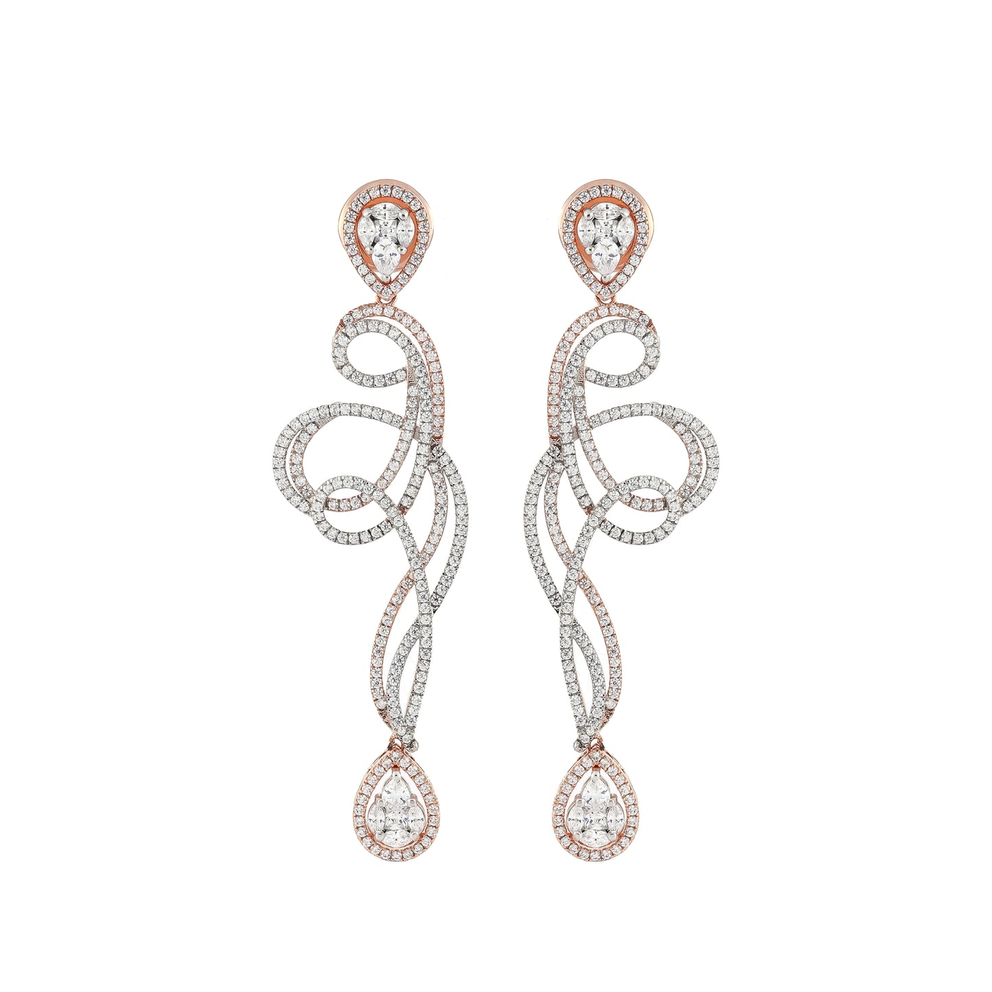 Captivate Charming Rose Gold Diamond Earring