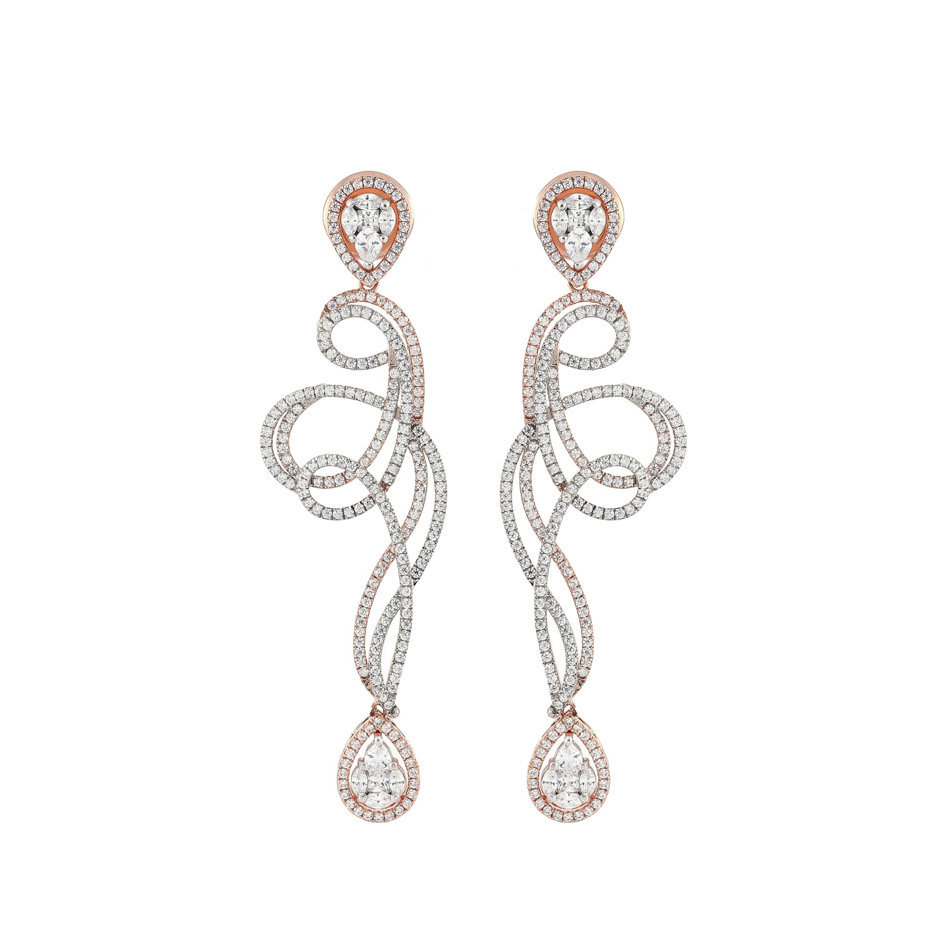 Captivate Charming Rose Gold Diamond Earring