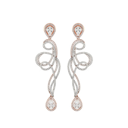 Captivate Charming Rose Gold Diamond Earring