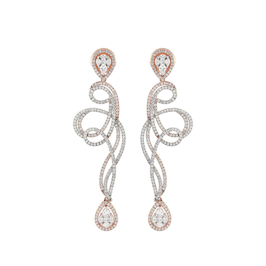 Captivate Charming Rose Gold Diamond Earring