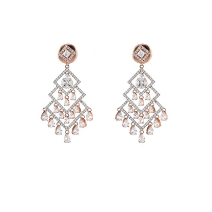 Rose Gold Multi Marquise Diamond Earring