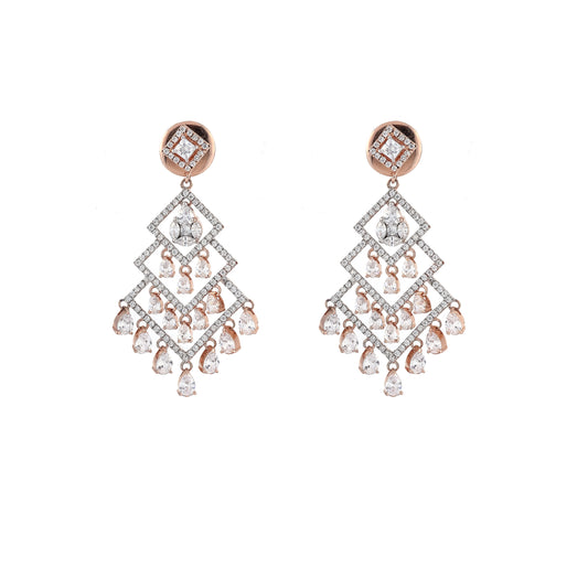 Rose Gold Multi Marquise Diamond Earring