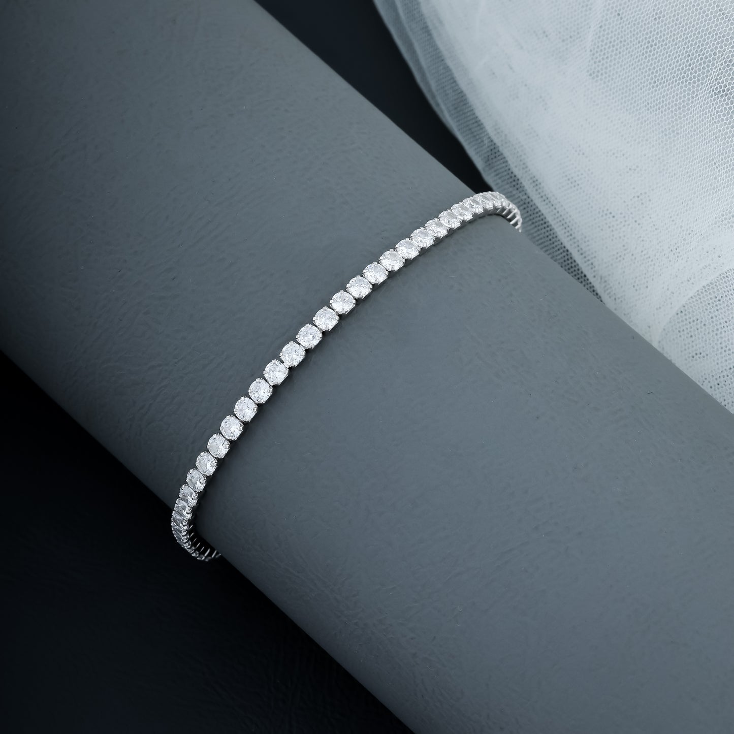 Tennis square diamond bracelet