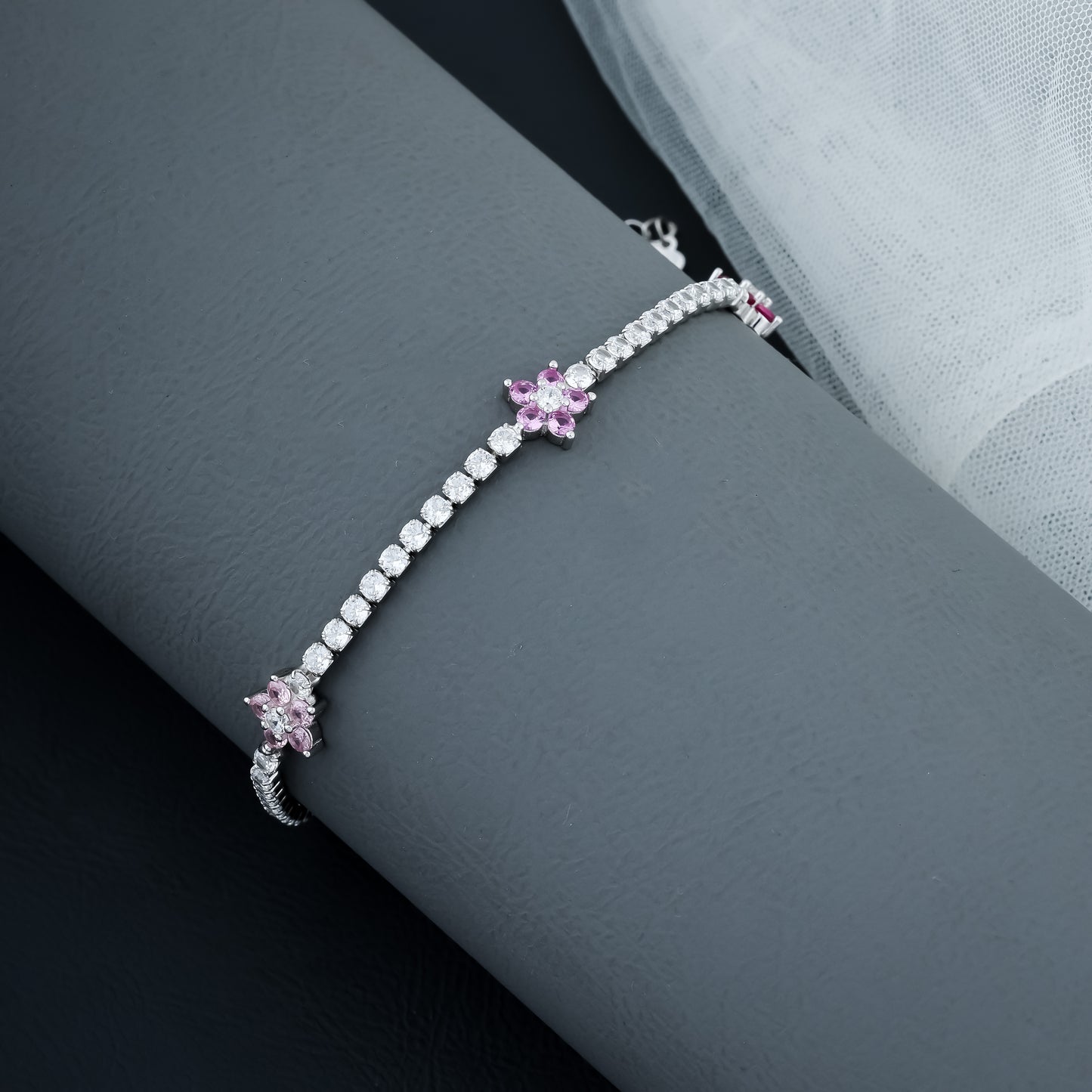 Flower gemstone bracelet for women