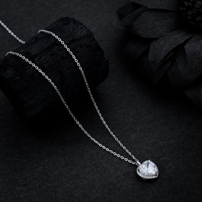 Classy Heart Shape Stone Chain Necklace