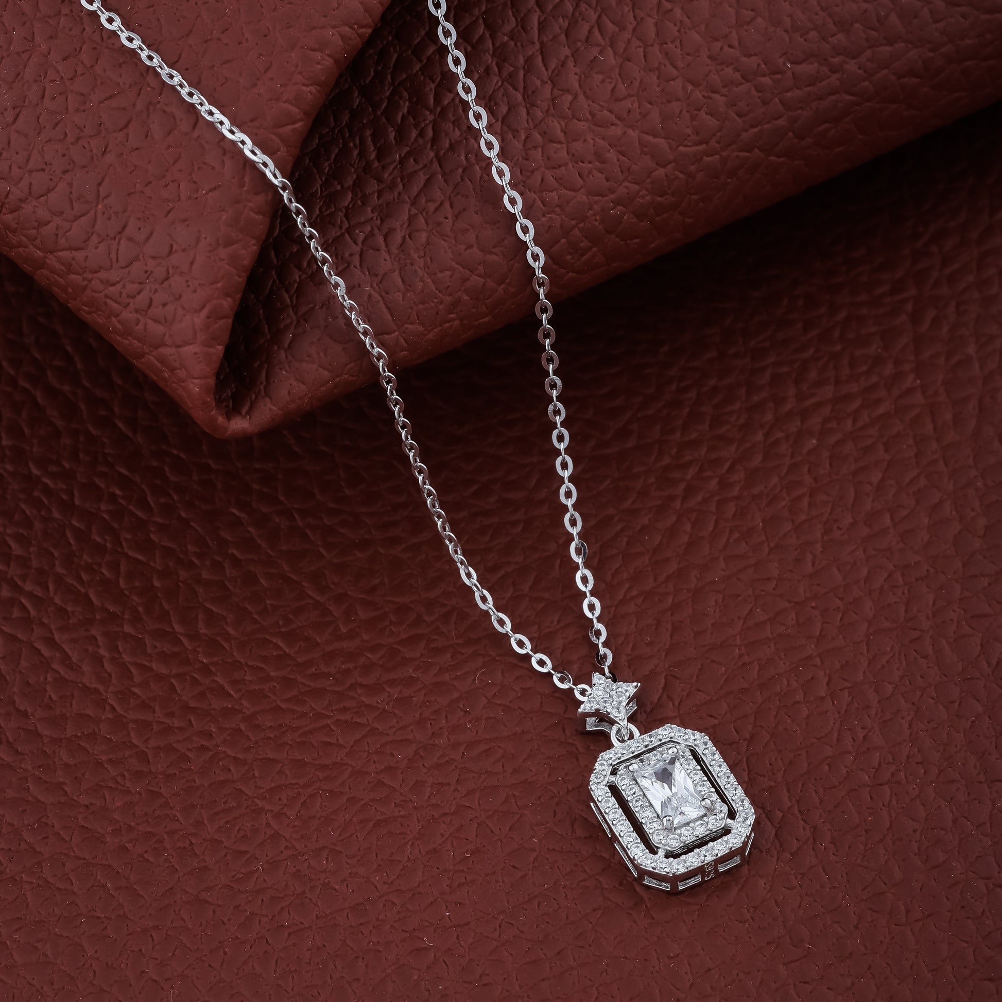 Rectangle Diamond Chain Necklace