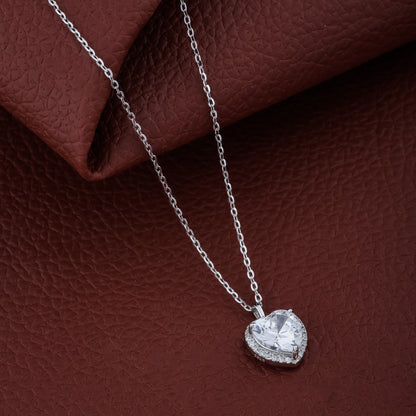 Classy Heart Shape Stone Chain Necklace