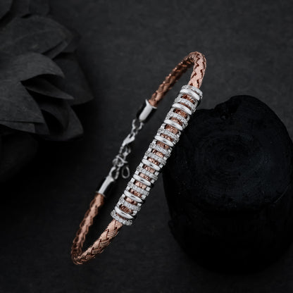 Rose Gold and Silver Multi Layer Ring Bracelet