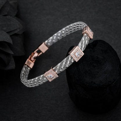 Rose Gold Square Patent Belt Bracelet