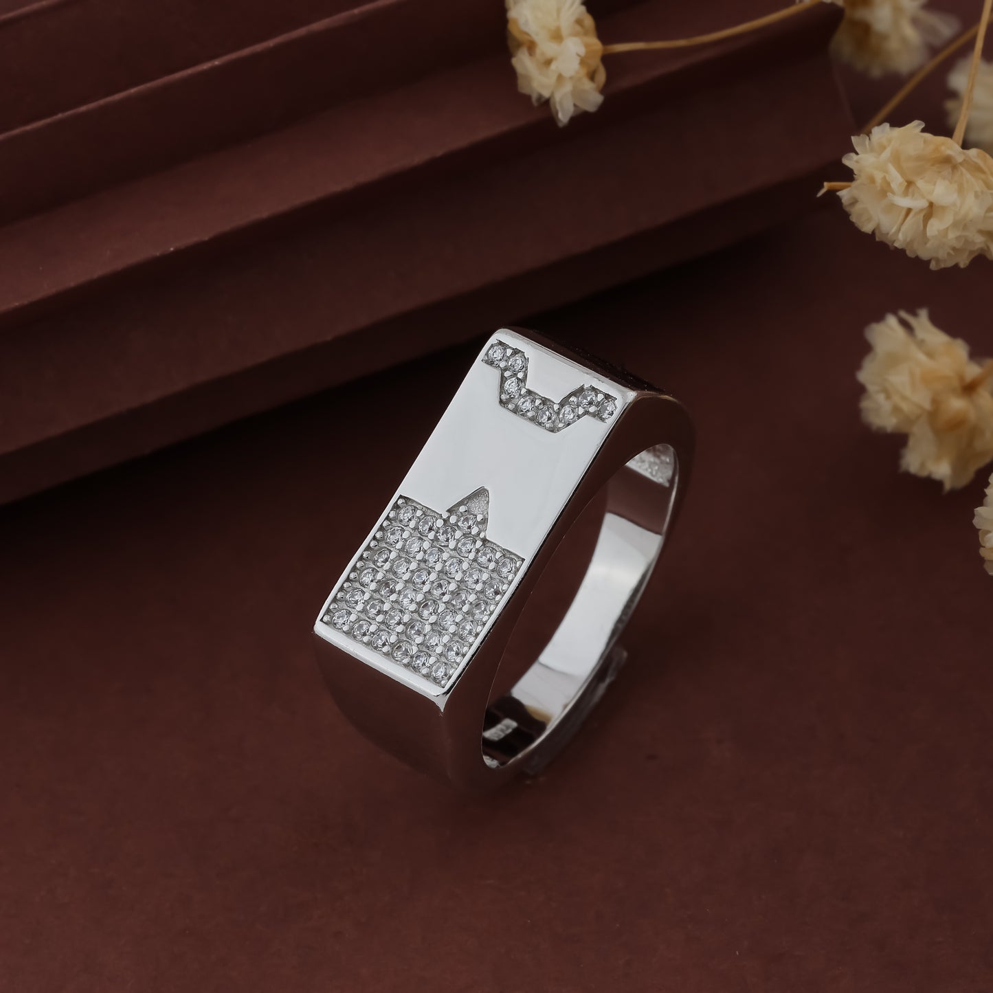 Rectangle shape Silver Men's Ring