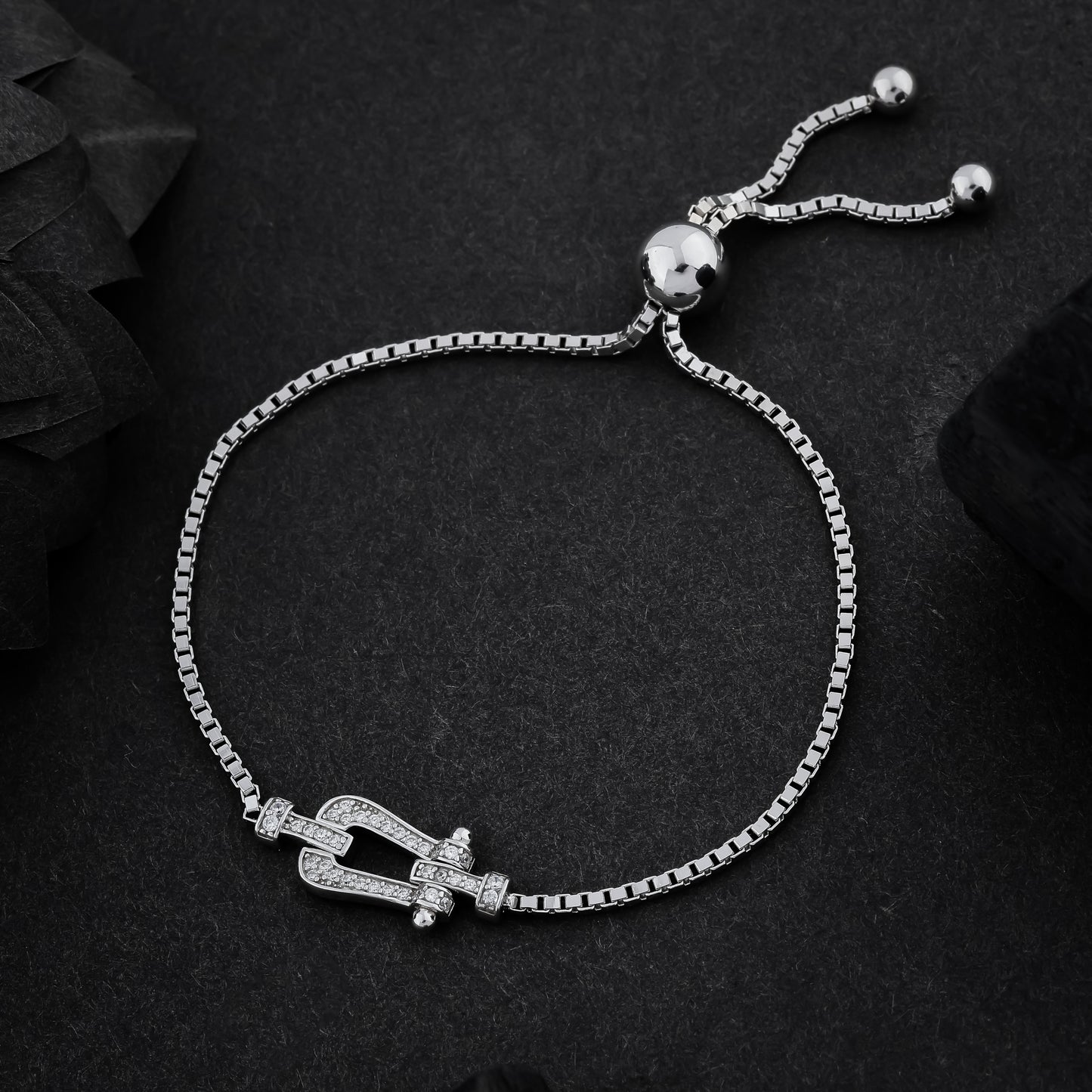 Silver Diamond Belt shape bracelet