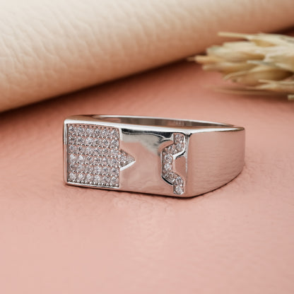 Rectangle shape Silver Men's Ring