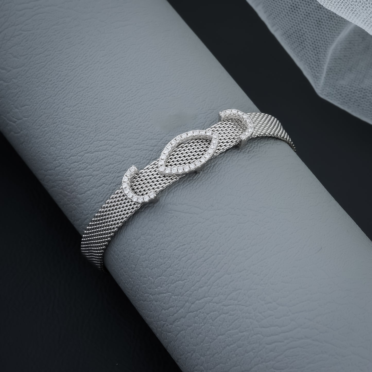 Designer Silver Belt Bracelet