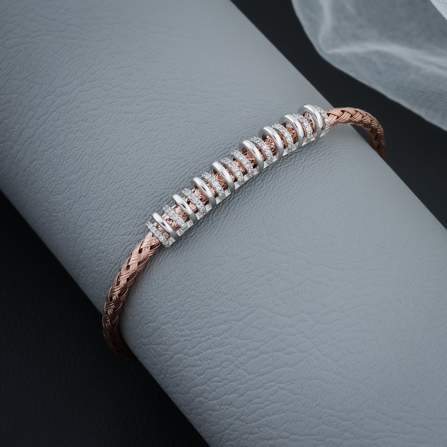 Rose Gold and Silver Multi Layer Ring Bracelet