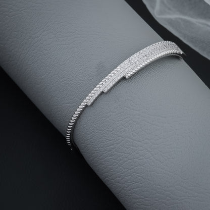 Silver Tone Crystal Bangle Bracelet