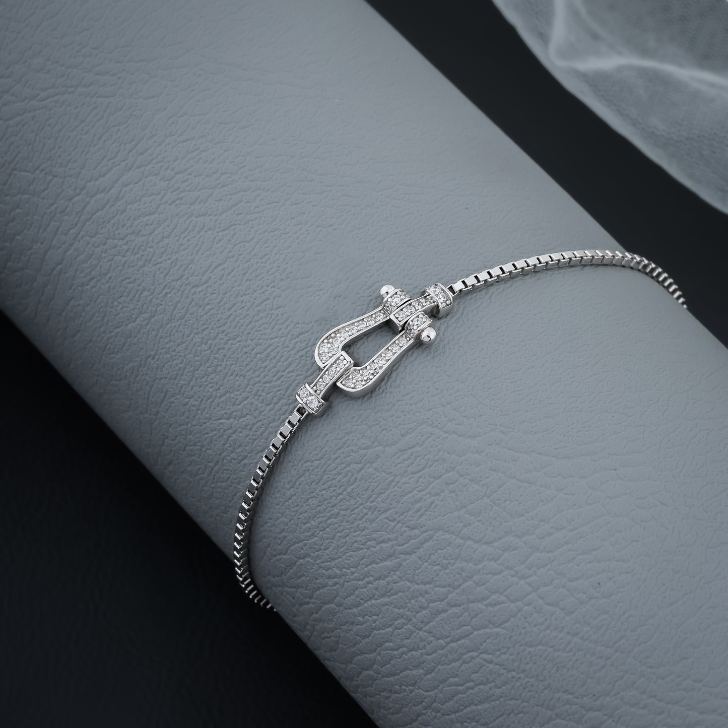 Silver Diamond Belt shape bracelet