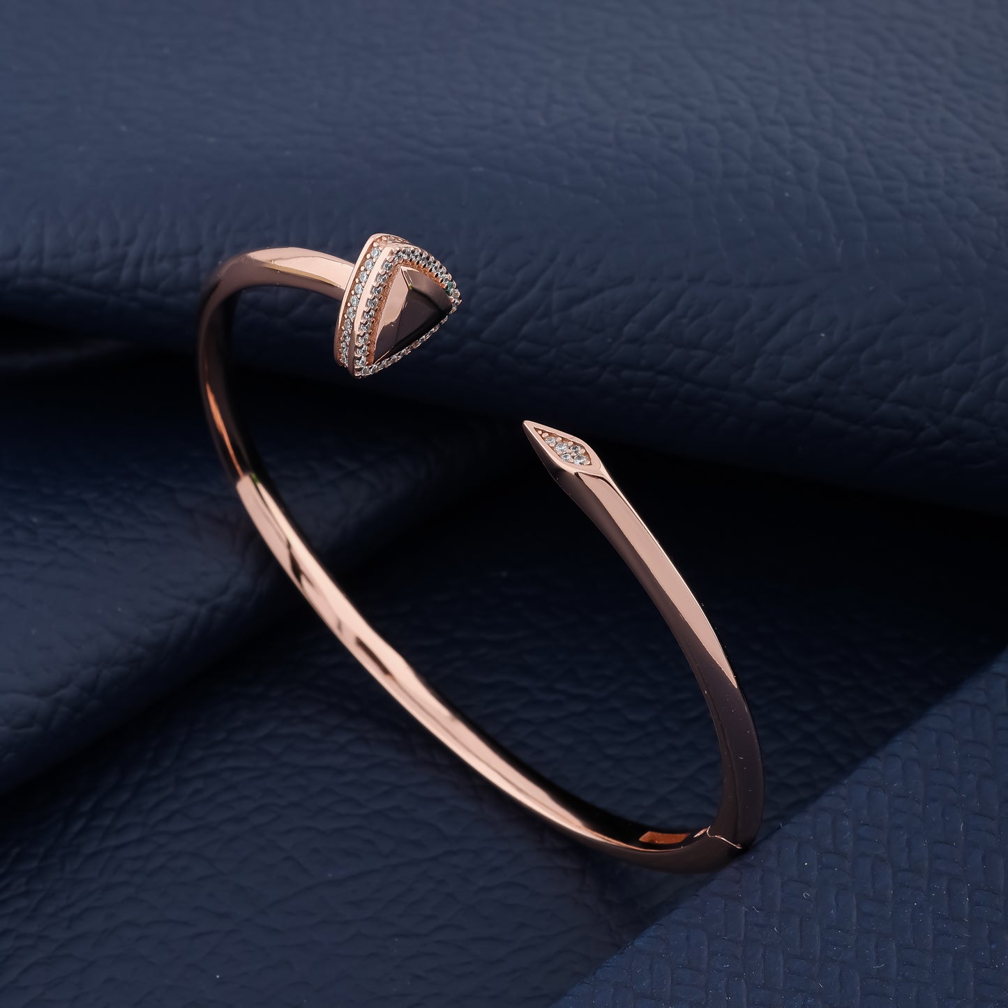 Rose Gold/Silver Stunning  Triangle Cuff Bracelet