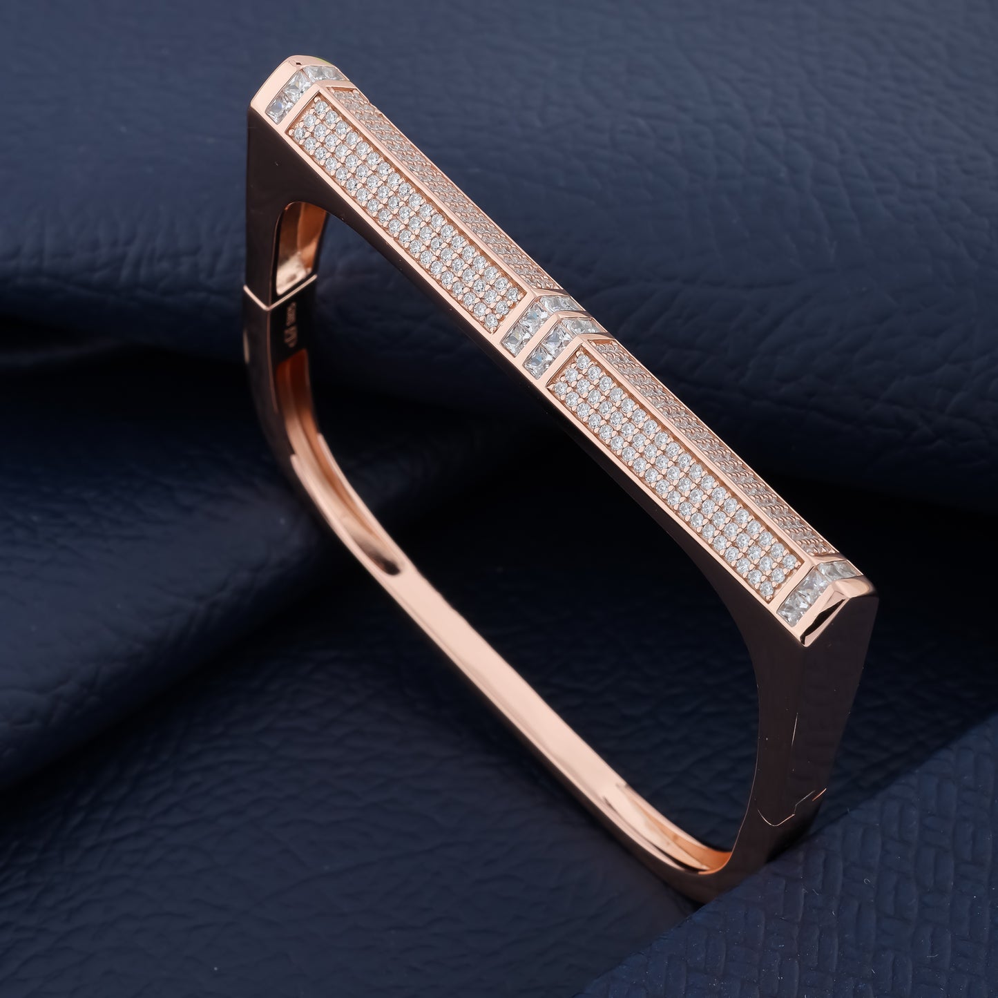 Square Rose Gold/Silver Bangle Bracelet