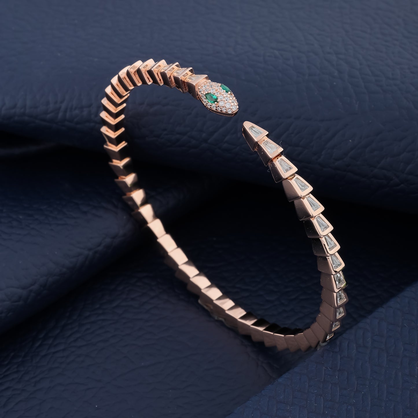 Rose gold/ Silver Snake Patent Diamond Bracelet