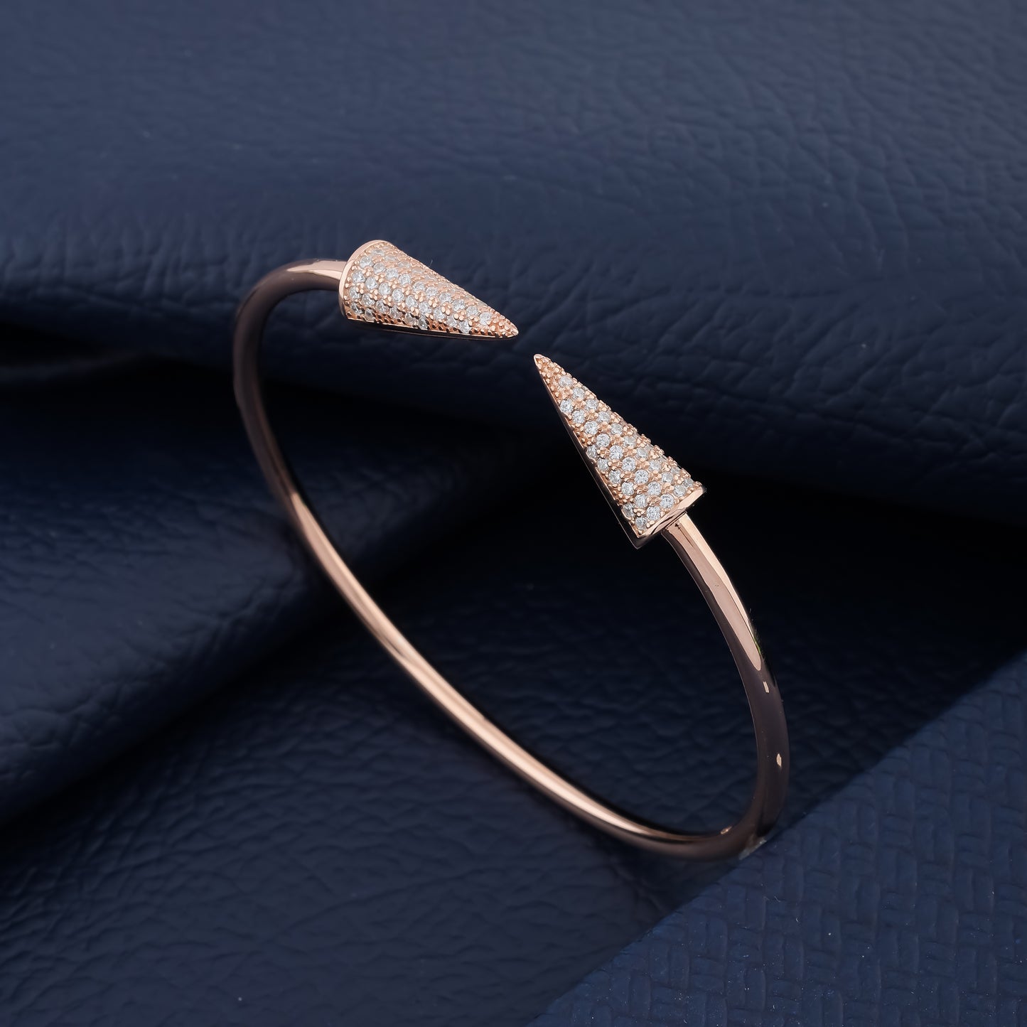 Rose gold/Silver Pointed Cuff Bracelet