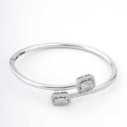 Silver Diamond Cuff Bracelet