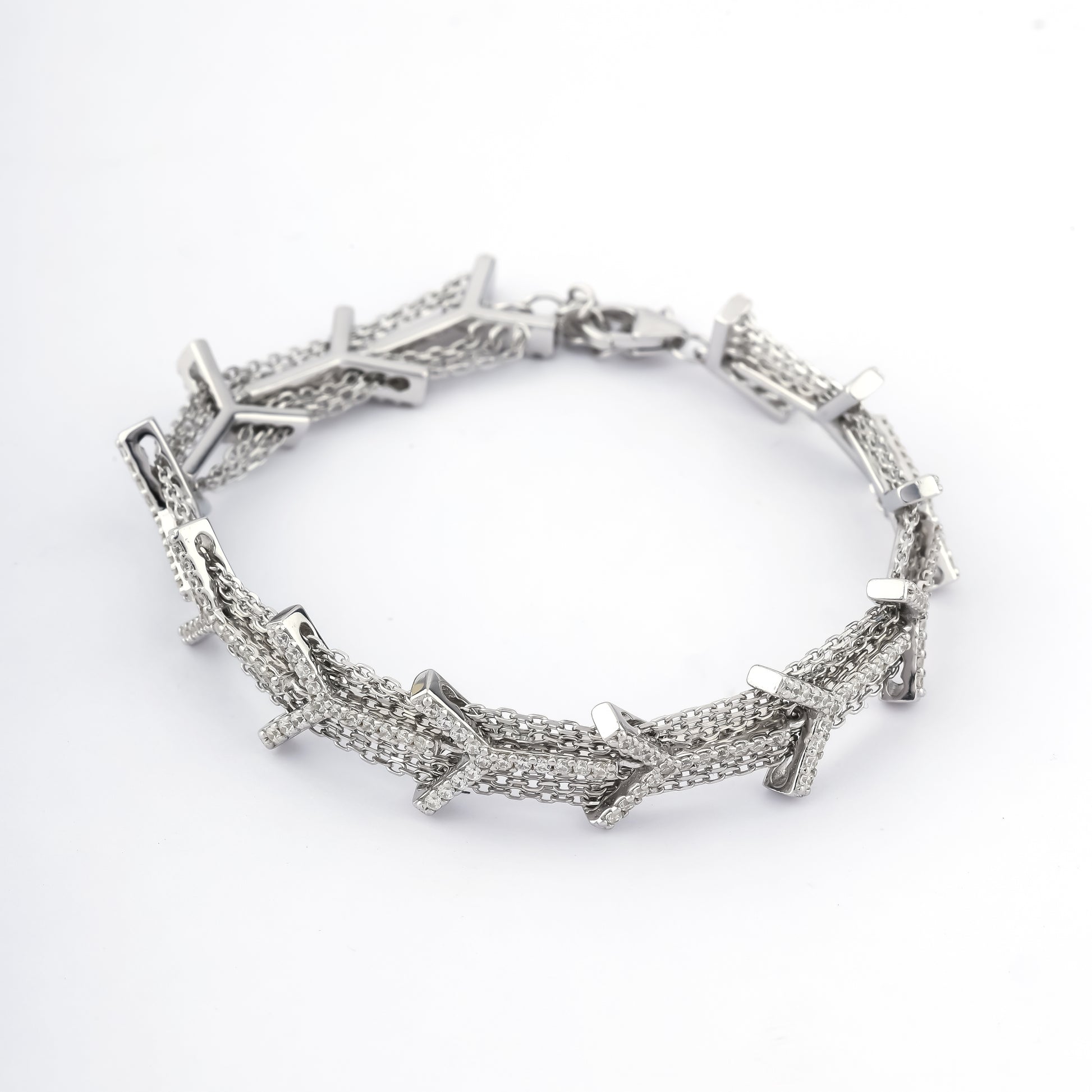 Silver'y' link bracelet