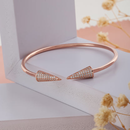 Rose gold/Silver Pointed Cuff Bracelet