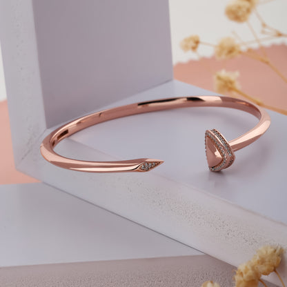 Rose Gold/Silver Stunning  Triangle Cuff Bracelet