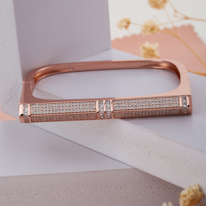 Square Rose Gold/Silver Bangle Bracelet