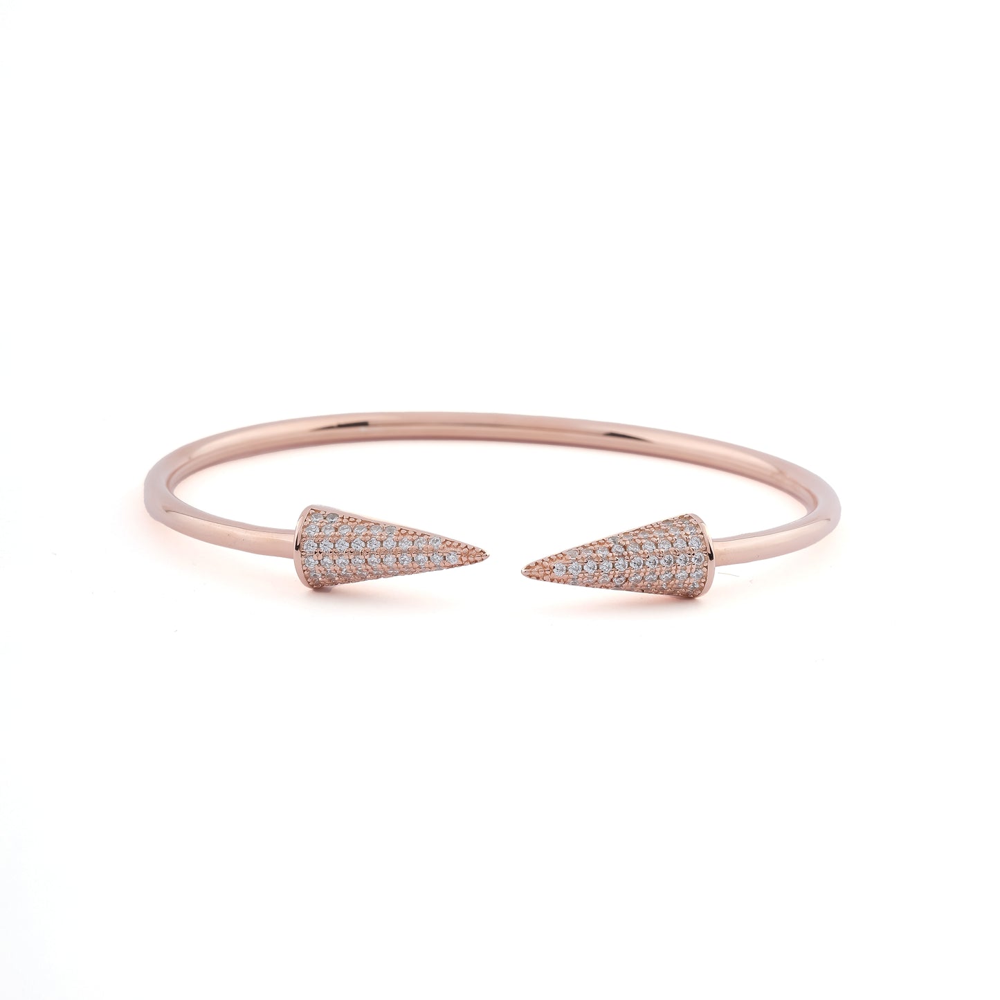 Rose gold/Silver Pointed Cuff Bracelet