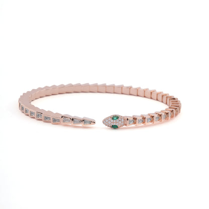 Rose gold/ Silver Snake Patent Diamond Bracelet