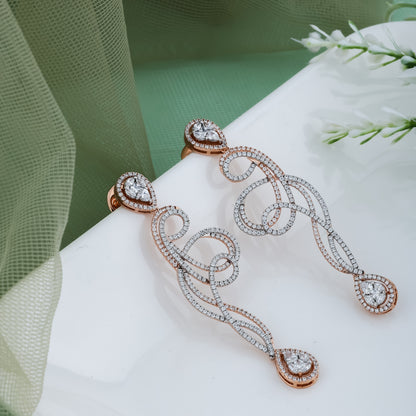 Captivate Charming Rose Gold Diamond Earring