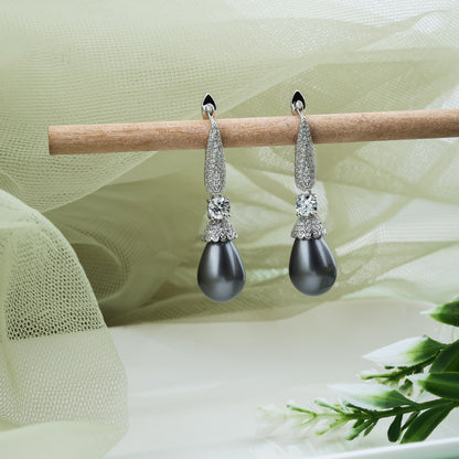 Black Bead Designer Drop Earring