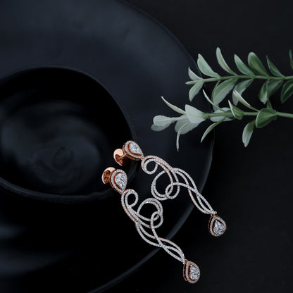 Captivate Charming Rose Gold Diamond Earring