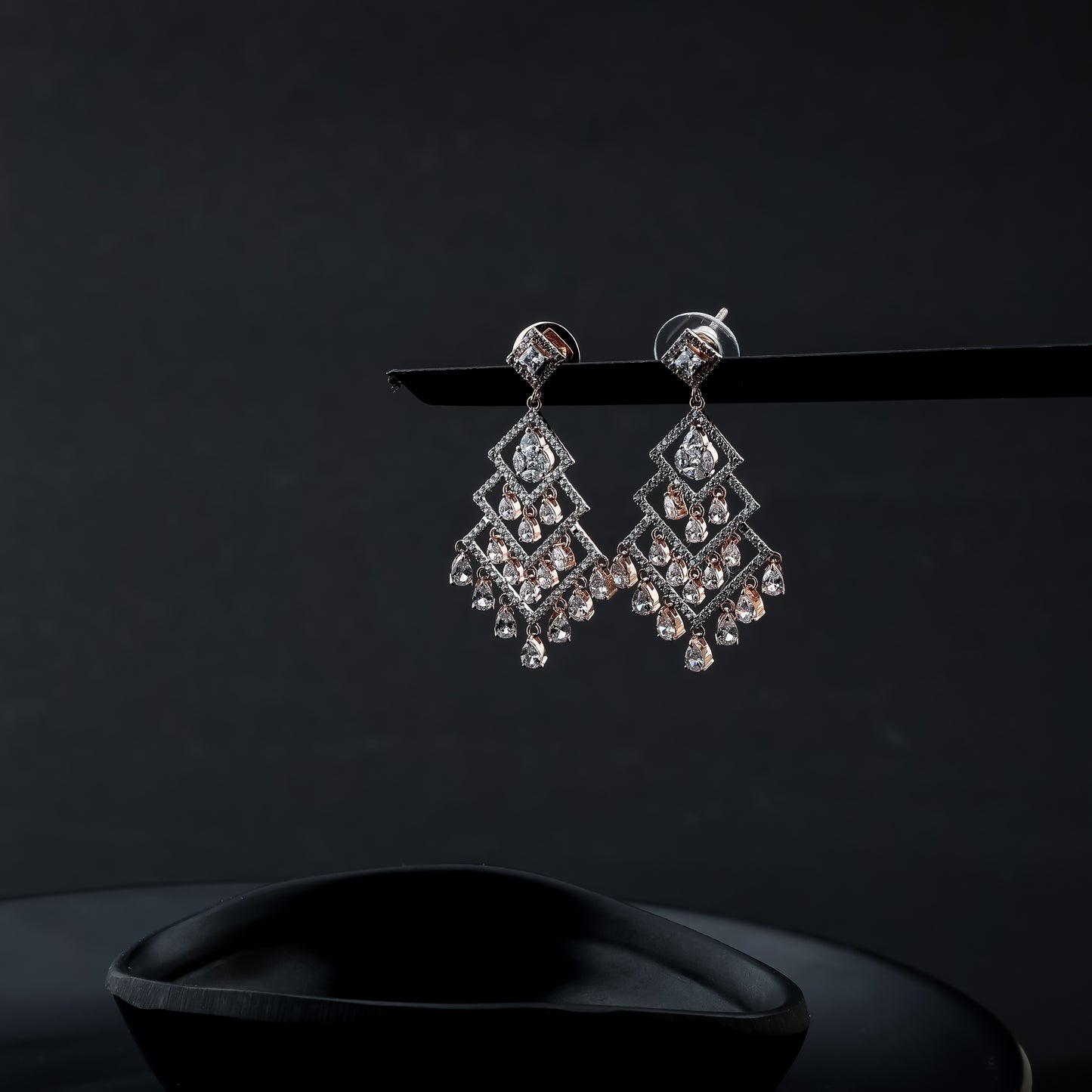 Rose Gold Multi Marquise Diamond Earring