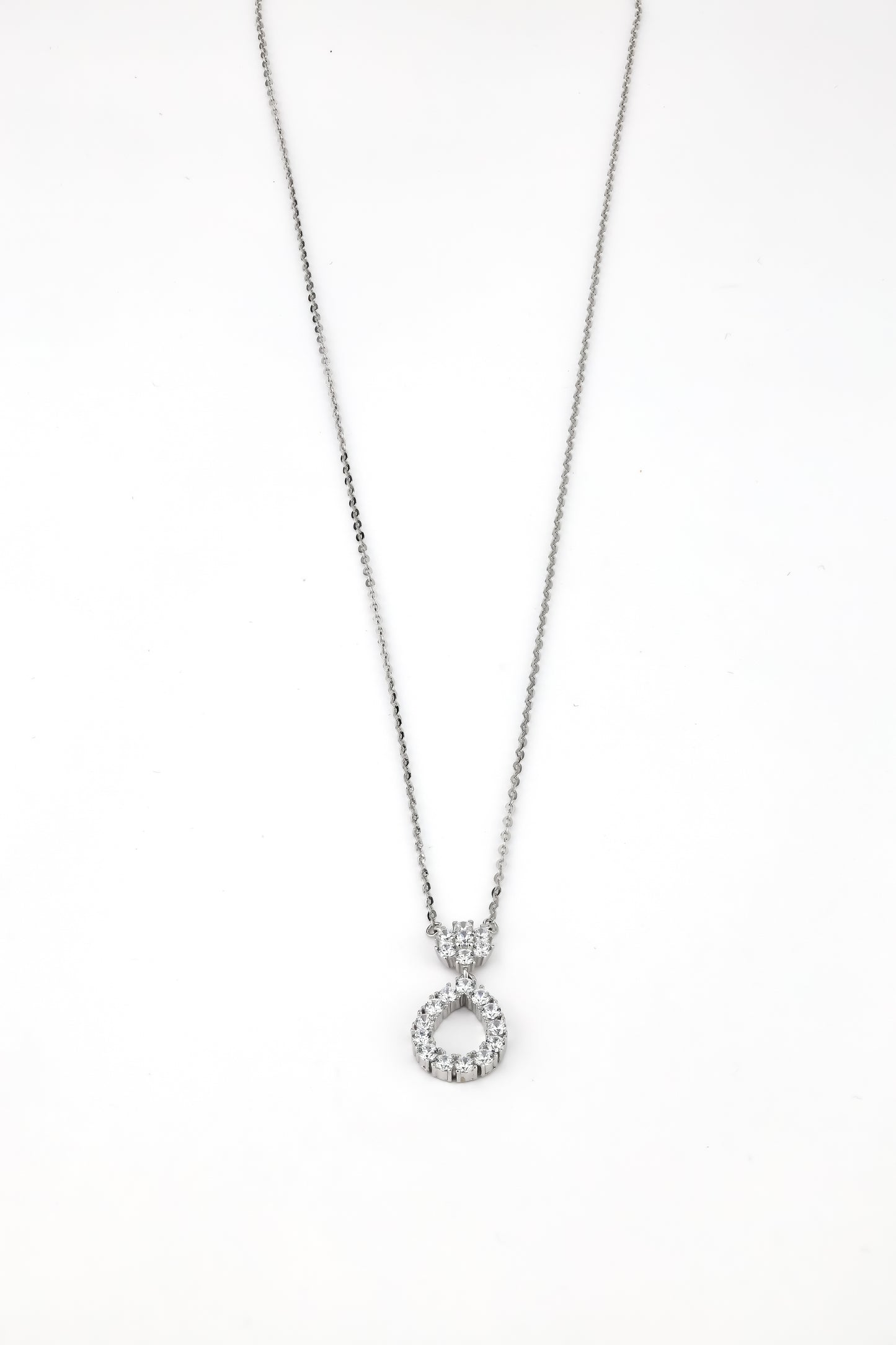 Diamond Petal Pear Pendant Necklace