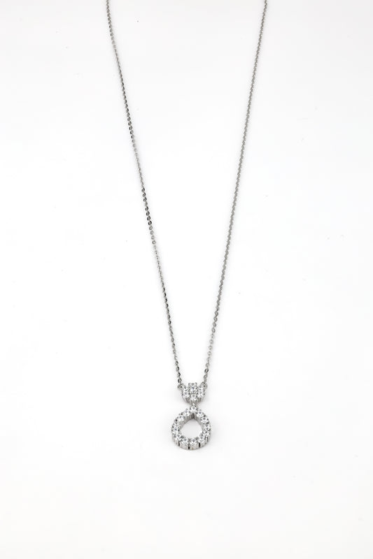 Diamond Petal Pear Pendant Necklace