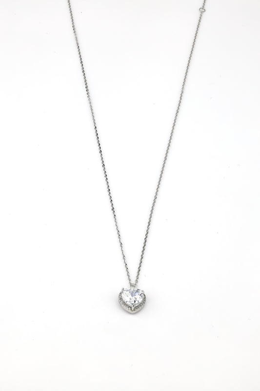 Classy Heart Shape Stone Chain Necklace