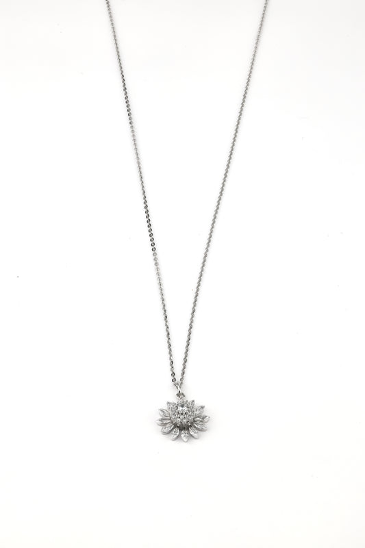 Diamond Petal Motion Pendant Necklace