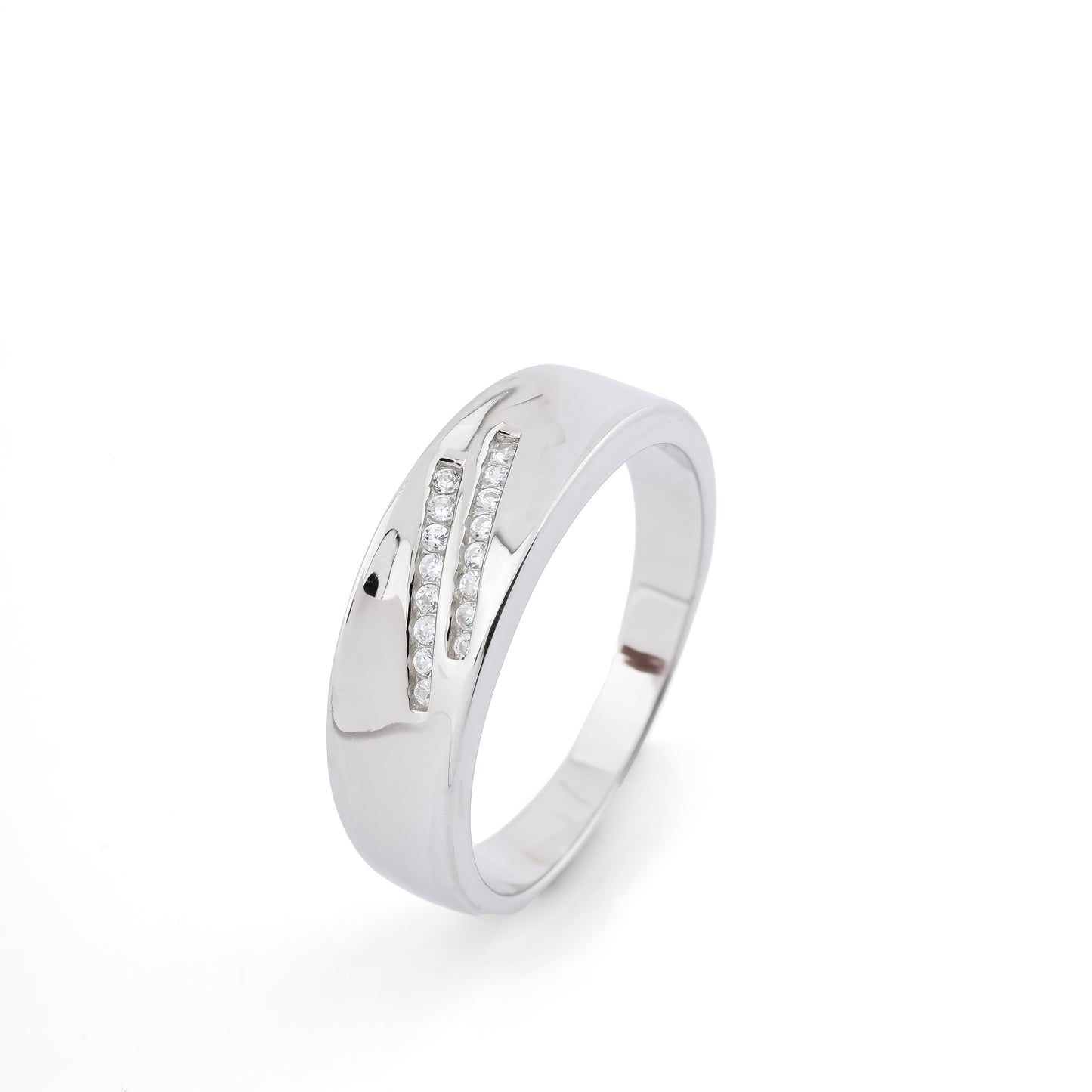 Silver Contemporary Diamond Ring For Men