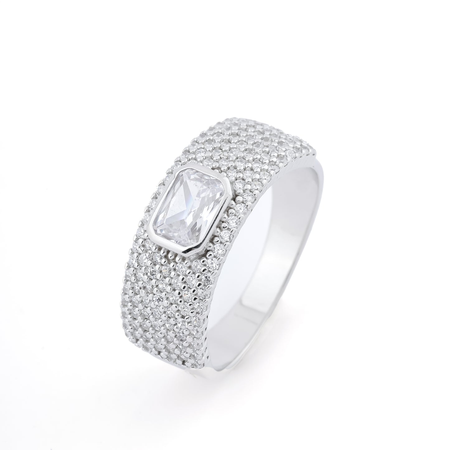 Solitaire with Zircon Men's Ring