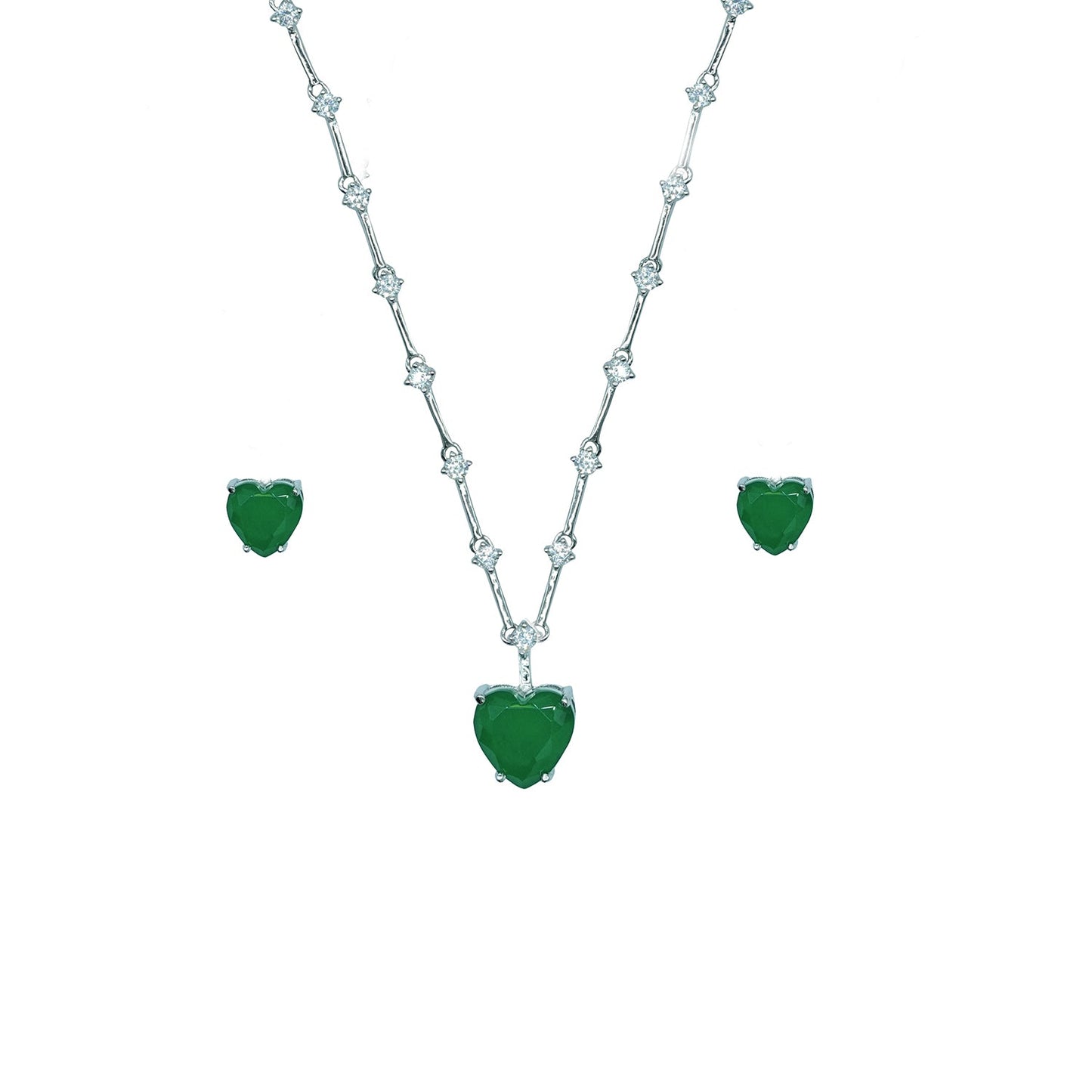 Heart diamond set necklace