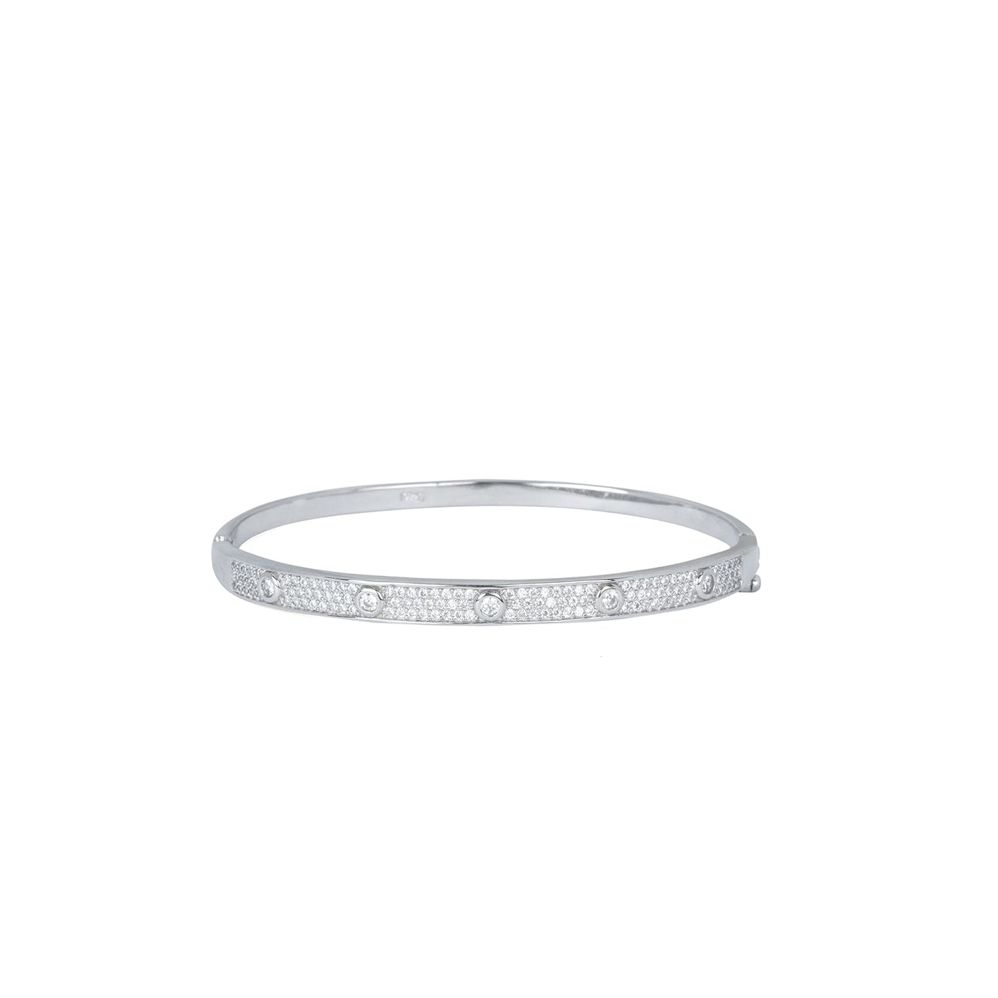 SILVER&DIAMOND BANGLE