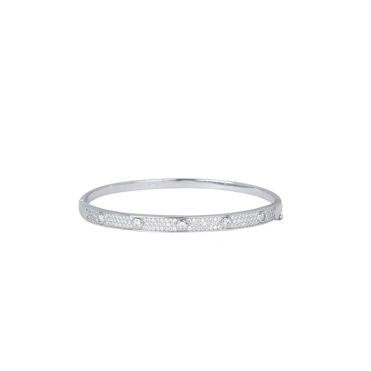 SILVER&DIAMOND BANGLE