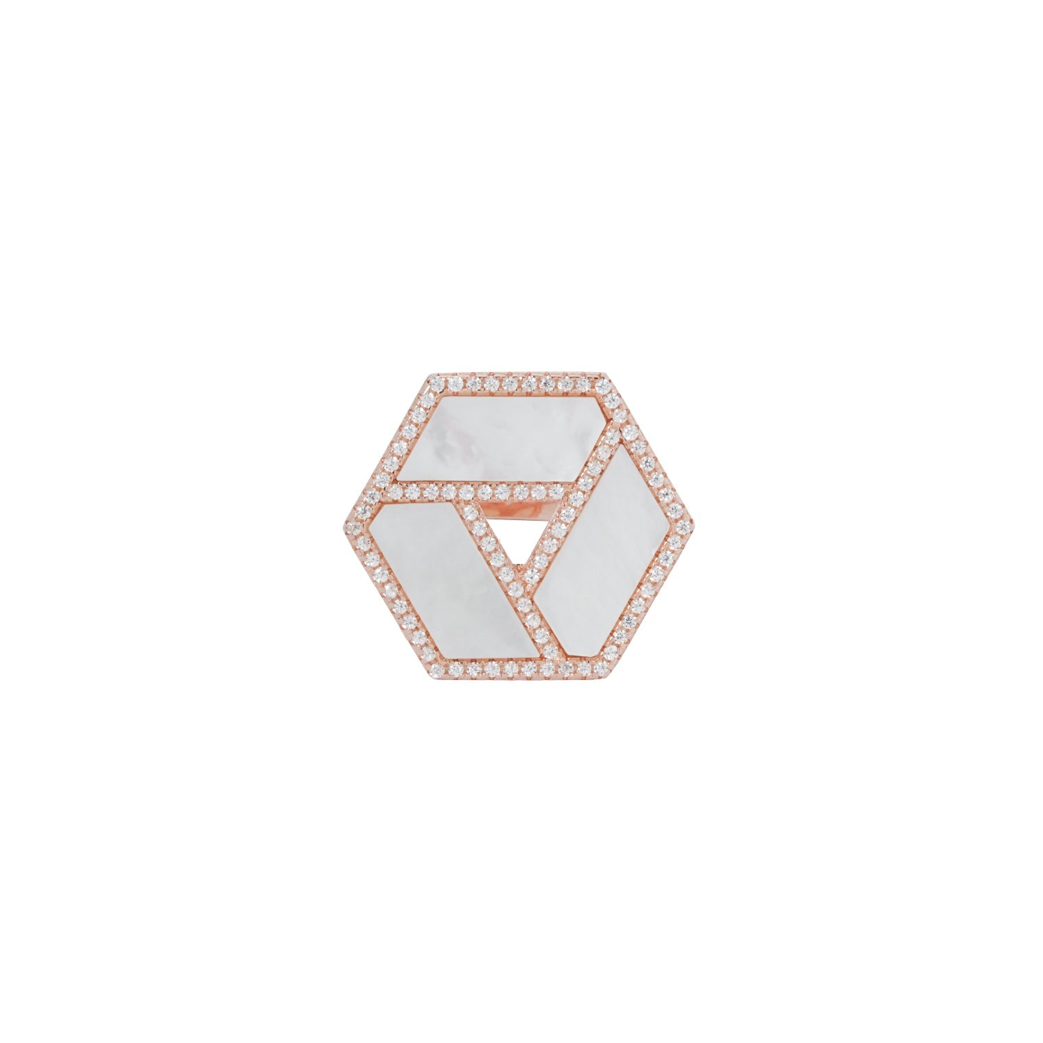 Hexagon rose gold ring