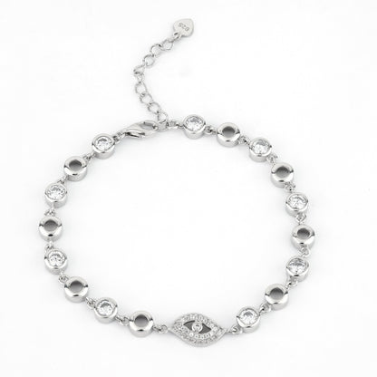 silver eye diamond bracelet